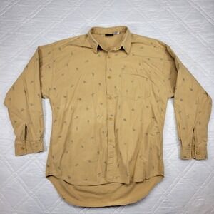 PERMIT tan 100%‎ cotton long sleeve dress shirt men's XL